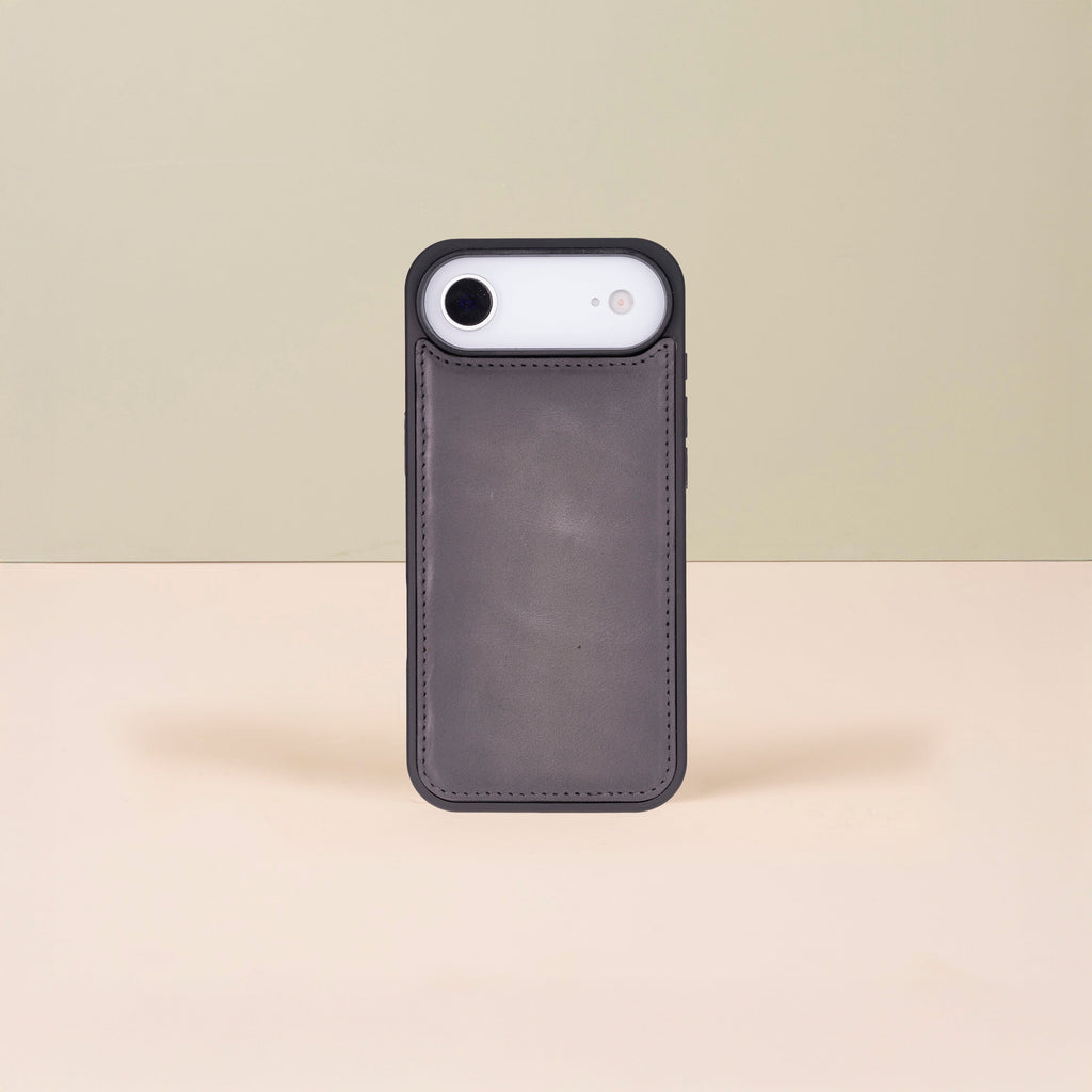Premium Leather iPhone Air Wallet Case – Gray - Austin